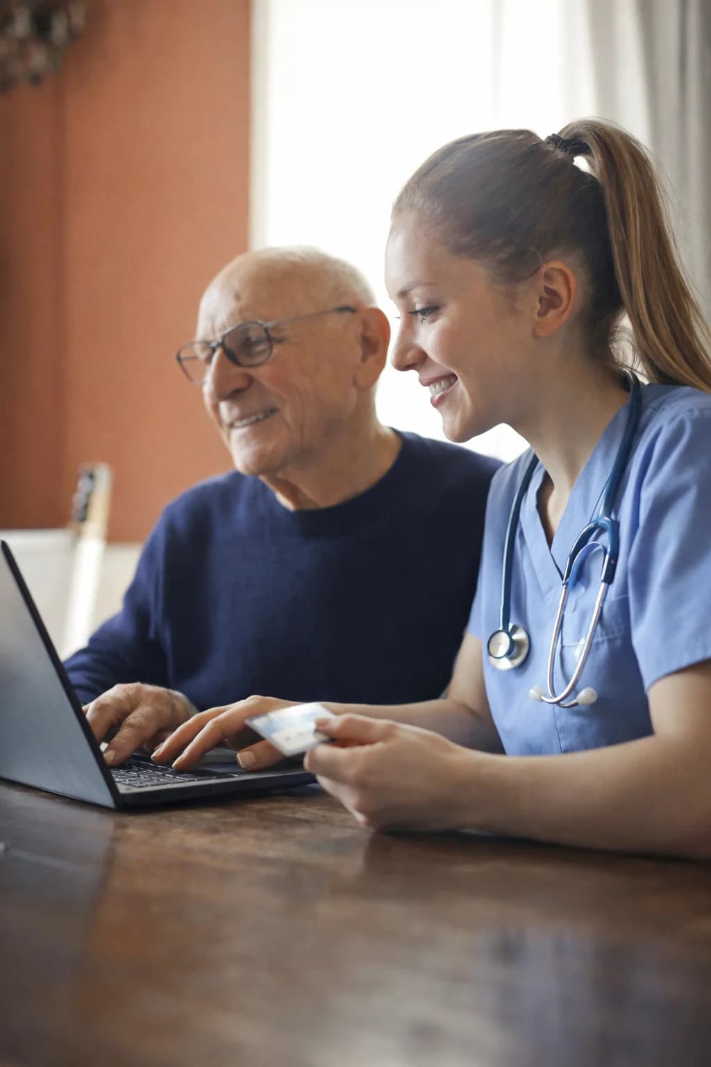 Older man practicing fine motor skills